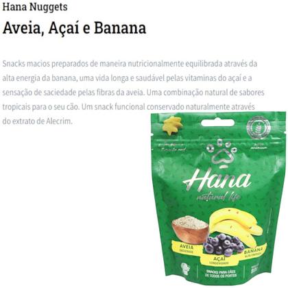 Imagem de Hana Natural Life Aveia Açaí Banana 80g Snacks Para Cães Adultos Kit C/ 2 un