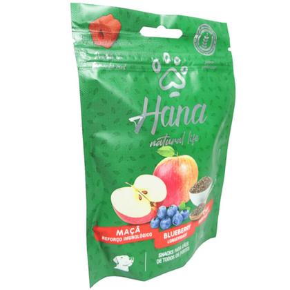 Imagem de Hana Natural Life Maçã Blueberry Chia 80g Snacks Para Cães Adultos Kit C/ 10 un