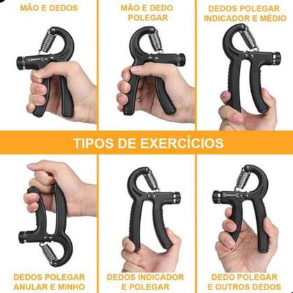 Imagem de Hand Grip Com Mola Ajustável Fisioterapia Handgrip Fit Força Fitness