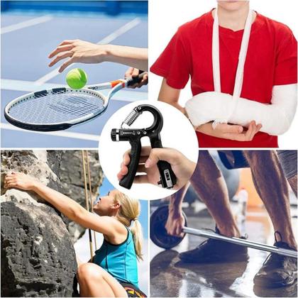 Imagem de Hand Grip Com Mola Ajustável Resistência Até 60kg Com Contador Fortalecedor Antebraços