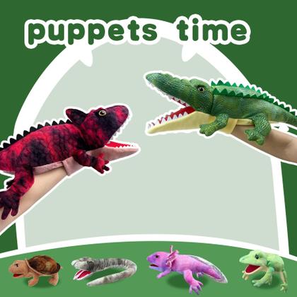 Imagem de Hand Puppet ou crocodilo com boca móvel para crianças