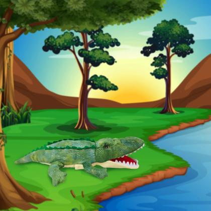 Imagem de Hand Puppet ou crocodilo com boca móvel para crianças