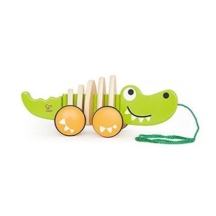 Imagem de Hape Walk-A-Long Croc Toddler Wooden Pull Along Toy, L: 11.6, W: 4.3, H: 4.3 polegadas