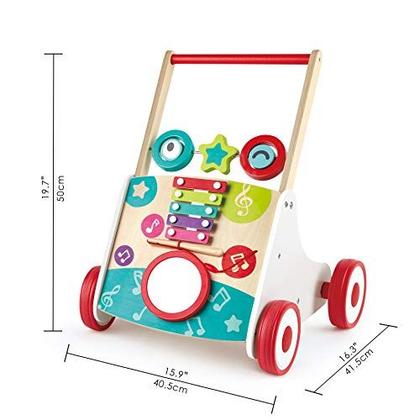 Imagem de Hape Wooden Push and Pull Music Learning Walker Centro de Múltiplas Atividades para Crianças Com Idade igual ou 10 meses