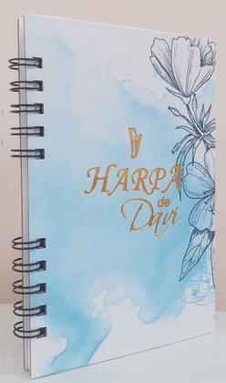Imagem de Harpa de Davi grande - capa espiral azul aquarela