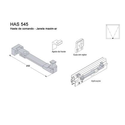 Imagem de HAS 545 - Haste limitadora janela basculante 250mm Suprema