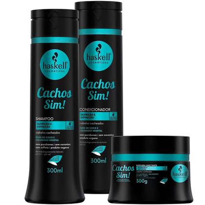 Imagem de Haskell Cachos Sim Shampoo + Condicionador 300ml + Máscara 250g