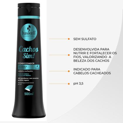 Imagem de Haskell Cachos Sim Shampoo + Condicionador + Leave In 500ml