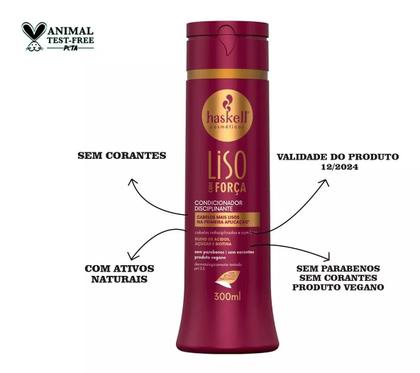 Imagem de Haskell Kit Liso Com Força Shampoo Condicionador Mascara 300G