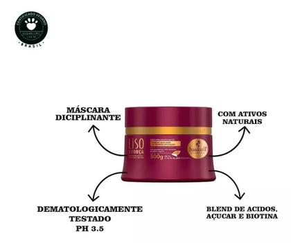 Imagem de Haskell Kit Liso Com Força Shampoo Condicionador Mascara 300G