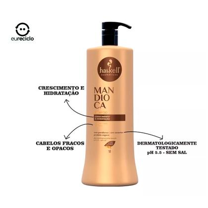 Imagem de Haskell Mandioca Kit Shampoo + Condicionador 1Litro + Máscara 900g