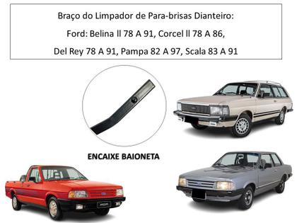 Imagem de Haste Braço Limpador de Para-Brisa - Ford: Del Rey, Scala, Pampa, Corcel E Belina II  - Direito/Esquerdo - Granero
