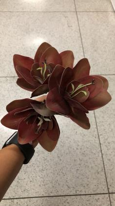 Imagem de Haste de amarílis de silicone, 3 flores, 58 cm/flores arranjos/decoração/enfeite flor/arranjo