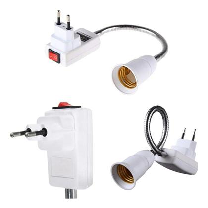Imagem de Haste Flexível Soquete E27 Adaptador De Lâmpada Tomada 20 Cm