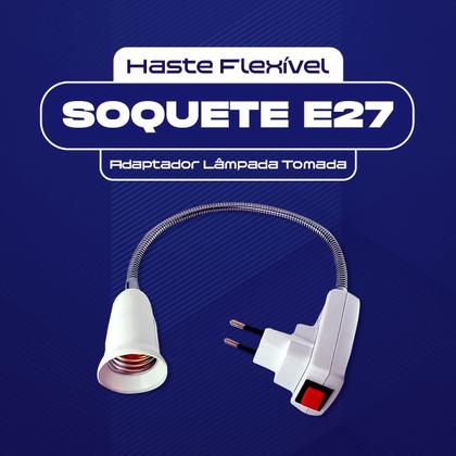 Imagem de Haste Flexível Soquete E27 Adaptador De Lâmpada Tomada 20 Cm