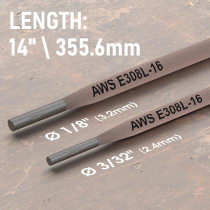 Imagem de Hastes de solda de aço inoxidável YESWELDER E308L-16 35,6 cm 2,3 kg
