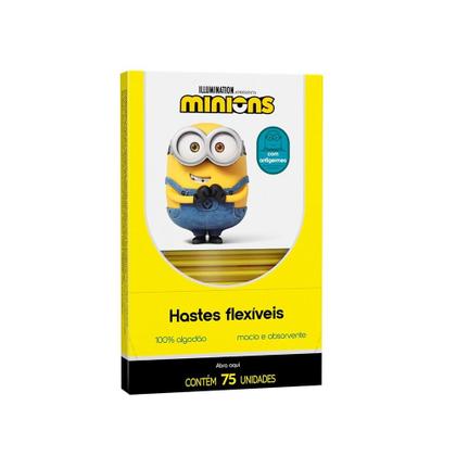Imagem de HASTES FLEXÍVEIS CREMER COM 75UN 100% ALGODÃO MINIONS - KIT C/12un