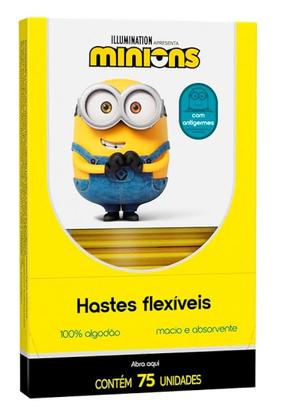 Imagem de HASTES FLEXÍVEIS CREMER COM 75UN 100% ALGODÃO MINIONS - KIT C/12un