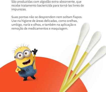 Imagem de HASTES FLEXÍVEIS CREMER COM 75UN 100% ALGODÃO MINIONS - KIT C/12un