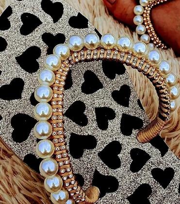 Imagem de Havaianas Flat Com Glitter Coração E Pérolas