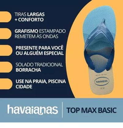 Imagem de Havaianas Masculina chinelo Top Max Basic Dual Original tira grossa larga Adulto Masculino/Feminino