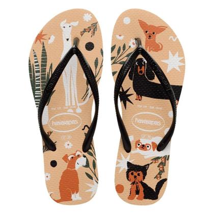 Imagem de Havaianas Slim Pets Dourado/Preto