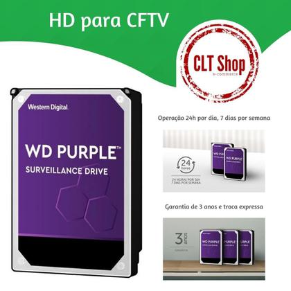 Imagem de HD de 1 Tera Sata Para CFTV Purple Western Digital Intelbras