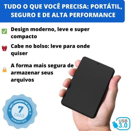 Imagem de HD Externo 1TB USB 3.0  SSD Portátil de Xbox, PS4, Console e Notebook Armazenamento Rápido