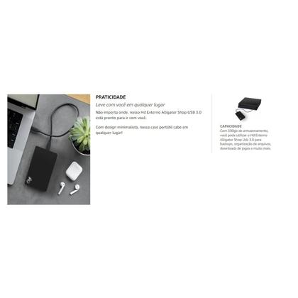 Imagem de HD Externo 500GB Portatil USB 3.0 Slim