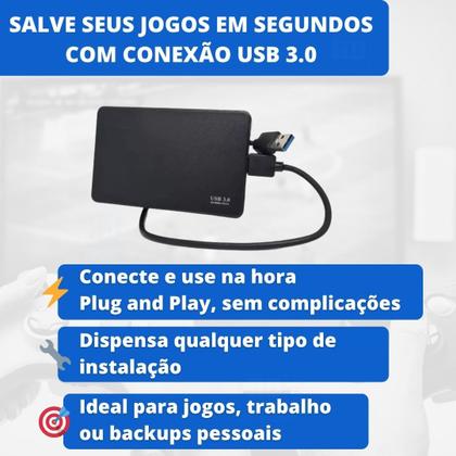 Imagem de HD Externo 500gb USB 3.0  Xbox, PS4 e Console Espaço e Velocidade PC e Notebook
