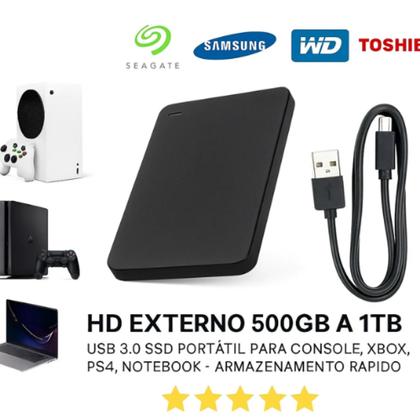 Imagem de HD Externo Portátil 500GB Western Digital Black Gamer USB 3.0 para Notebook