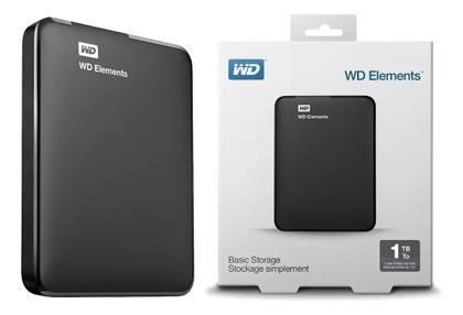 Imagem de HD Externo Portátil Western Digital WD Elements 1TB Armazenamento Confiável e Portátil