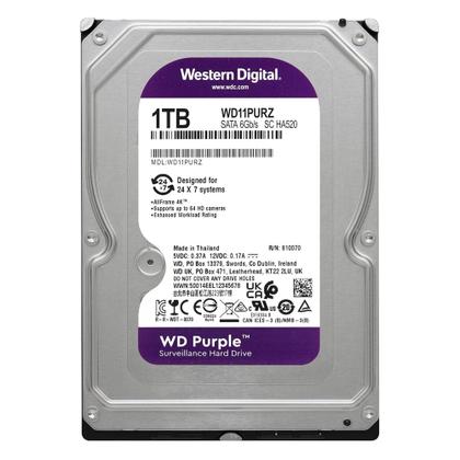 Imagem de HD Para PC Western Digital WD Purple 1Tb 5400Mhz 64Mb Sata 3 6606