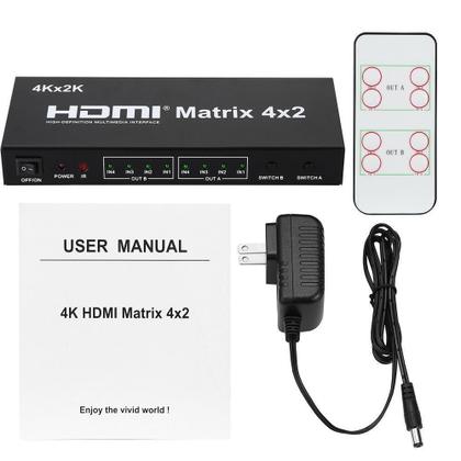 Imagem de Hdmi Matrix 4X2 Com Controle Remoto 4 Em 2 Out