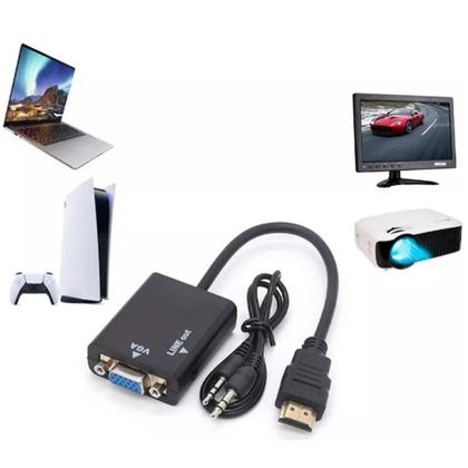Imagem de Hdmi Para Vga Com Áudio P2 Conversor Adaptador De Vídeo