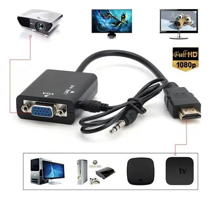 Imagem de Hdmi Para Vga Com Áudio P2 Conversor Adaptador De Vídeo HdmiVga00