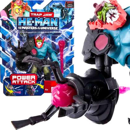 Imagem de He-Man Boneco Vilão Mandíbula Trap Jaw Power Attack Motu - Mattel HBL69