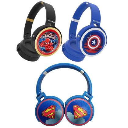 Imagem de Headphone Bluetooth Ajustável c/ Microfone Infantil Heróis