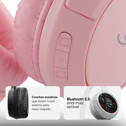 Imagem de Headphone Bluetooth Get Go Rosa 12 horas de reprodução