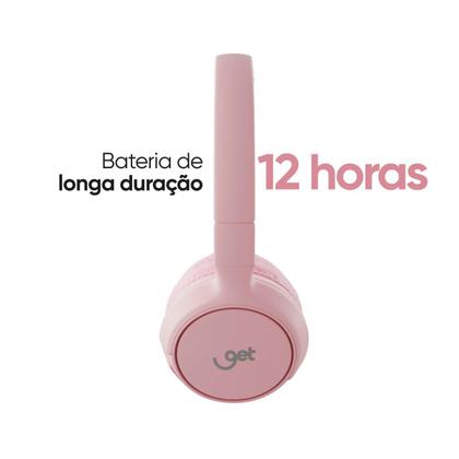 Imagem de Headphone Bluetooth Get Go Rosa 12 horas de reprodução