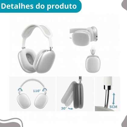 Imagem de Headphone Bluetooth P9 Wireless Extra Bass Claro