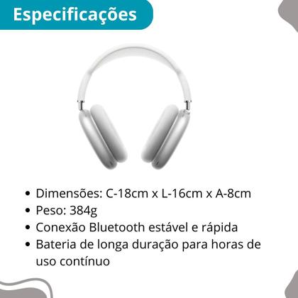 Imagem de Headphone Bluetooth P9 Wireless Extra Bass Claro