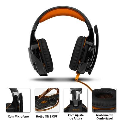 Imagem de Headphone Gamer Usb Com Led Microfone Pc Xbox Ps4