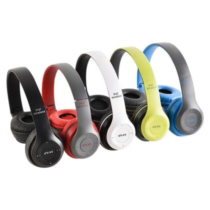 Imagem de Headset Bluetooth 5.0 P47 Estéreo - Sem Fio, Dobrável, para iPhone e Xiaomi