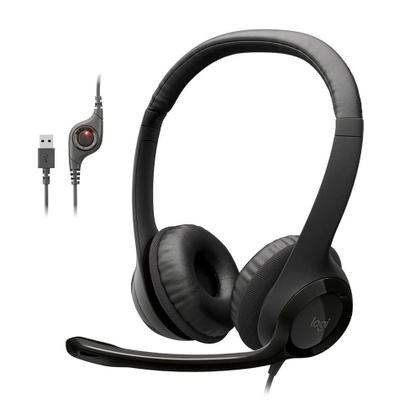 Imagem de Headset com fio USB Logitech H390 com Almofadas, Controles de Áudio Integrado e Microfone com Redução de Ruído - 981-000014