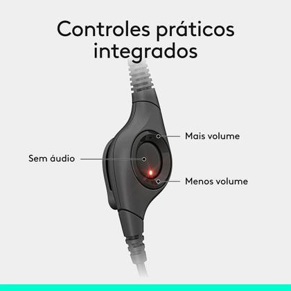 Imagem de Headset com fio USB Logitech H390 com Almofadas, Controles de Áudio Integrado e Microfone com Redução de Ruído - 981-000014