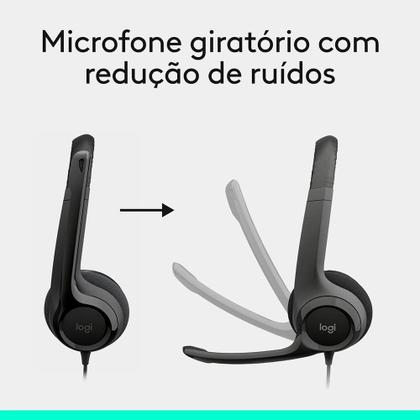 Imagem de Headset com fio USB Logitech H390 com Almofadas, Controles de Áudio Integrado e Microfone com Redução de Ruído - 981-000014