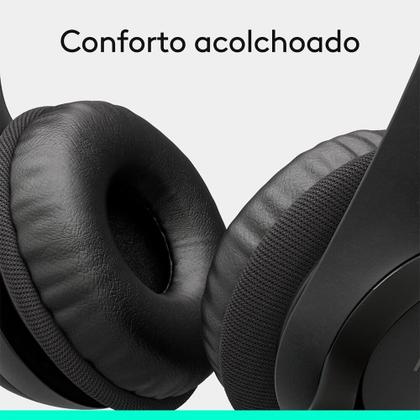 Imagem de Headset com fio USB Logitech H390 com Almofadas, Controles de Áudio Integrado e Microfone com Redução de Ruído - 981-000014