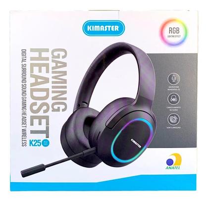 Imagem de Headset Gamer Bluetooth Rgb Microfone Removivel K25 Preto