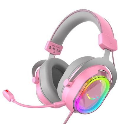 Imagem de Headset Gamer Fifine AmpliGame H13, 7.1 Surround, Microfone Removível, RGB, para PC/PS5/Xbox, Rosa - H13P